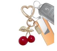 Cherry Bag Pendant, Fruit Handbag Charm, Adorable Purse Accessory, Stylish & Fun Handbags, Perfect Heart Key Ring For Backpacks, Keys, Special Occasions, 1x