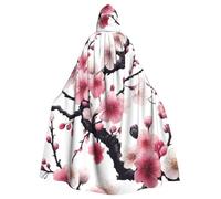 Cherry-Blossom - Capa con capucha de bruja para adultos, disfraz de Halloween