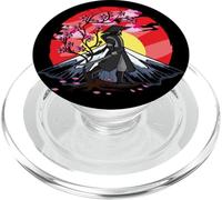 Cherry Blossom Fighter Fujuyama Sunset Japanese Samurai PopSockets PopGrip para MagSafe