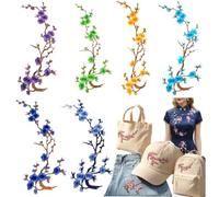 Cherry Blossom Iron Patch,Embroidery Flower Iron on Patches for Backpack,Appliques DIY Trim for Jeans Garment Cos, for Hats, Shirts, Shoes, Jeans, Bags