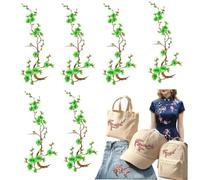 Cherry Blossom Iron Patch,Embroidery Flower Iron on Patches for Backpack,Appliques DIY Trim for Jeans Garment Cos, for Hats, Shirts, Shoes, Jeans, Bags