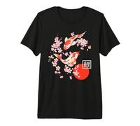 Cherry Blossom Koi Carp Fish Japanese Sakura Arte Gráfico Camiseta Premium