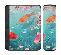 Cherry Blossom Kois Fish - Paquete de 2 correas acolchadas para el hombro, libera el estrés en tu cuello y hombros, cinturón de asiento de coche para mochila