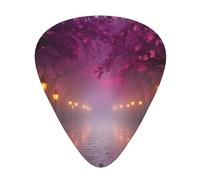 Cherry Blossom Lane - Púas para guitarra, paquete de 12 unidades, con caja de almacenamiento, 3 grosores de 0,46/0,71/0,96 mm, púas ABS para guitarra, ukelele y bajo