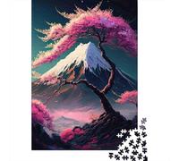 Cherry Blossom Montagne Set De 1000 Piezas Papel Reciclado Puzzle Familiar Fácil De Almacenar Rompecabezas Atractivo Entretenimiento Fin De Semana 70x50cm/1000pcs