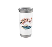 Cherry Blossom Mount Fuji Japanese Ukiyo-e Sakura Art Vaso térmico de acero inoxidable de doble pared