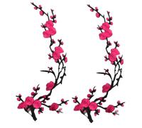 Cherry Blossom Patches, Embroidered Flower Patches for Jackets, Jeans, Backpacks, Dresses, Hats & DIY Clothing Repair and Decoration (#K)
