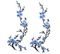 Cherry Blossom Patches, Embroidered Flower Patches for Jackets, Jeans, Backpacks, Dresses, Hats & DIY Clothing Repair and Decoration (#L)