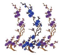 Cherry Blossom Patches Floral Embroidery Applique For DIY Crafts (#B (3Pcs))