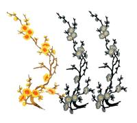 Cherry Blossom Patches Floral Embroidery Applique For DIY Crafts (#D (3Pcs))