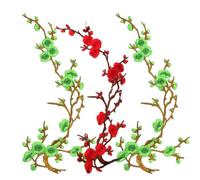 Cherry Blossom Patches Floral Embroidery Applique For DIY Crafts (#E (3Pcs))