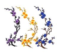 Cherry Blossom Patches Floral Embroidery Applique For DIY Crafts (#H (3Pcs))