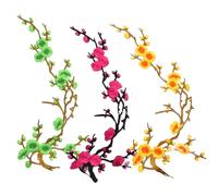 Cherry Blossom Patches Floral Embroidery Applique For DIY Crafts (#I (3Pcs))