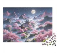 Cherry Blossom Puzzle for Boy y Girl 1000 Piece Recyclable Chinese Fantasy Jigsaw Puzzle Fun and Challenging Family Game Great Gift Idea for Child‘s Birthday 70x50cm/1000pcs