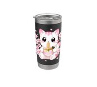 Cherry Blossom Ramen Cat Kawaii Anime japonés Fideos Sakura Vaso térmico de acero inoxidable de doble pared
