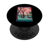 Cherry Blossom Sakura - Impresión Japonesa en Madera - Sunset Art PopSockets PopGrip Adhesivo
