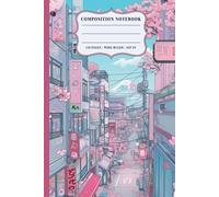 Cherry Blossom Street Notebook, Wide Ruled Aesthetic Journal for Writing and Drawing | Dreamy Pastel Japanese Gift for Anime and Travel Lovers