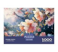 Cherry Blossoms 1000 Stück Stabiler Karton Puzzle Blooming Flowers Lebendige Bilder Kreatives Spiel Puzzles Als Geburtstagsgeschenke 52x38cm/1000pcs