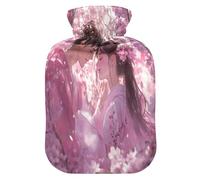 Cherry Blossoms - Botella de agua caliente con funda de forro polar suave, bolsa de agua caliente para aliviar el dolor de cuello y hombros, terapia caliente y fría, L