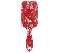 Cherry Blossoms - Cepillo masajeador con cojín de aire rojo, peine antiestático, cepillo para desenredar para hombre