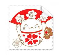 Cherry Blossoms grasa Lucky Fortuna Gato ventilador Japón cultura gafas paño de limpieza paño limpiador de regalo teléfono Protector de 5 unidades