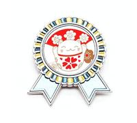 Cherry Blossoms Lucky Fortune Cat - Broche con insignia de Japón, ganador de medalla, Medium, Metal