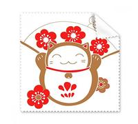 Cherry Blossoms Ventilador grasa Lucky Fortuna Gato Japón cultura gafas paño de limpieza paño limpiador de regalo teléfono Protector de 5 unidades