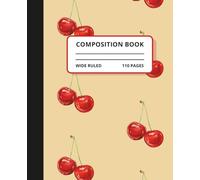 Cherry Bomb Notebook - Aesthetic Wide Ruled Journal with Retro Fruit Print, Cute Vintage Style for Teens, Girls & Stationery Lovers