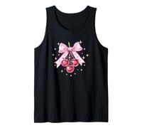 Cherry Bow Coquette Womens Princess Birthday Camiseta sin Mangas