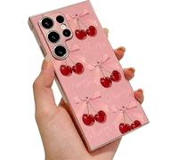 Cherry Bow Pattern Case for Samsung - 2026 New Girly Aesthetic Protective Covers for Samsung Galaxy S26/S25/S24/S23/S22/S21/S20 (Pink,for Galaxy S22)