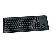 CHERRY Compact Keyboard G84-4400, disposición internacional, teclado QWERTY, teclado con cable, teclado mecánico, mecánica ML, trackball óptico integrado más 2 botones de ratón, negro