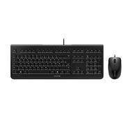 CHERRY DC 2000, Pack de Teclado y Ratón con Cable, Distribución de Teclado Alemán (QWERTZ), Plug & Play a través de 1 Conexión USB por Dispositivo, Diseño Plano, Ratón Simétrico, Negro