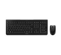 CHERRY DW 3000, Pack de Teclado y Ratón Inalámbricos, Distribución de Teclado Español (QWERTY), Radiofrecuencia 2,4 GHz, Diseño Plano, Tecleo Silencioso, Ratón Simétrico, Negro