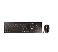 CHERRY DW 9100 SLIM, Pack de Teclado y Ratón Inalámbricos, Distribución de Teclado Checo/Eslovaco (QWERTZ/QWERTY), Bluetooth y Radiofrecuencia de 2,4 GHz, Recargable, Negro/Bronce