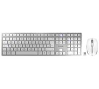 CHERRY DW 9100 Teclado y Ratón Inalámbricos Delgados, Plata/Blanco