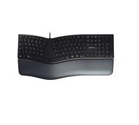 Cherry Ergo KC 4500 Teclado - Conectividad de cable - Interfaz USB - 109 teclas - Inglés (Estados Unidos) - Diseño QWERTY - Ordenador - Ventanas - Negro