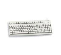 CHERRY G83-6105, Teclado con Cable para Aplicaciones Industriales, Disposición Reino Unido UK (QWERTY), Teclas Resistentes a la Abrasión, Fácil de Limpiar, Reciclable, Gris Claro