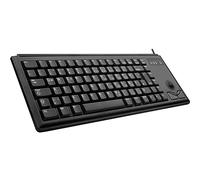CHERRY G84-4400, Teclado Compacto con Trackball Integrado, EU-Layout (QWERTY), Con Cable (Conexión USB), 2 Teclas de Ratón, Switches Mecánicos CHERRY ML, Negro