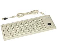 ZF Electronics Cherry G84-4420LUBEU-0 Teclado Compacto UltraSlim con Interfaz USB y Trackball óptico, 15" de Ancho, Gris Claro
