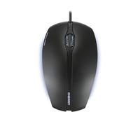 CHERRY GENTIX ILLUMINATED, Ratón con Cable, Paneles Laterales y Rueda de Desplazamiento con Iluminación Azul, 3 botones, Sensor Óptico (1.000 ppp), Diseño Simétrico, Negro
