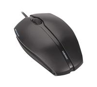 CHERRY GENTIX ratón óptico con cable negro USB, 3 botones, laterales de goma, resolución de 1000 ppp