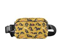 Cherry Illustration - Riñonera cruzada para mujeres, hombres y adolescentes, para viajes, compras, correr, Dachshund Dreams Of A Bone, 1 Size