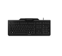 Cherry KC 1000 SC, Teclado de Seguridad con Cable y Terminal de Tarjeta Chip Integrado, Distribución de Teclado Europeo QWERTY, Ángel Azul, Negro