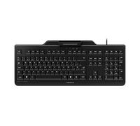 CHERRY KC 1000 SC, Teclado de Seguridad con Cable y Terminal de Tarjeta Chip Integrado, Distribución de Teclado Español QWERTY, Ángel Azul, Negro