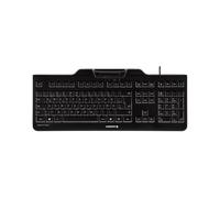 CHERRY KC 1000 SC, Teclado de Seguridad con Cable y Lector de Tarjetas Integrado, Distribución Española (QWERTY), Plug & Play (USB-A), Diseño Plano, Negro