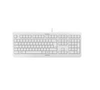 Cherry KC 1000, Teclado con Cable, Distribución de Teclado Alemán (QWERTZ), Plug & Play a través de USB, Diseño Plano, Tecleo Silencioso, Blanco/Gris
