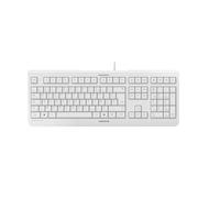 CHERRY KC 1000, teclado con cable, distribución de teclado belga (AZERTY), Plug & Play a través de USB, diseño plano, tecleo silencioso, blanco/gris
