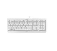 CHERRY KC 1000, teclado con cable, distribución de teclado UE (QWERTY), Plug & Play a través de USB, diseño plano, tecleo silencioso, blanco/gris