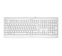CHERRY KC 1068, Distribución de Teclado Suizo QWERTZ, con Cable, Fácil de Desinfectar, Resistente al Agua, Tecleo Silencioso, Blanco/Gris