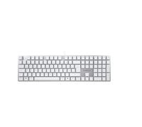 CHERRY KC 200 MX, Teclado Mecánico de Oficina con Placa de Metal Anodizado, Distribución de Teclado Alemán (QWERTZ), con Cable, Switches MX2A SILENT RED, Blanco/Plateado